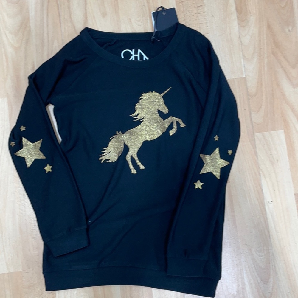 chaser long sleeve unicorn light weight sweater